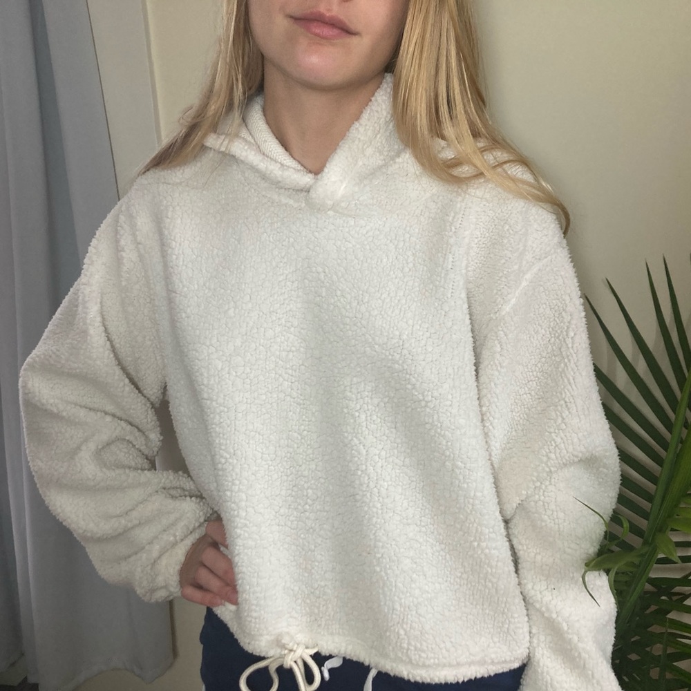 Crop teddy hoodie